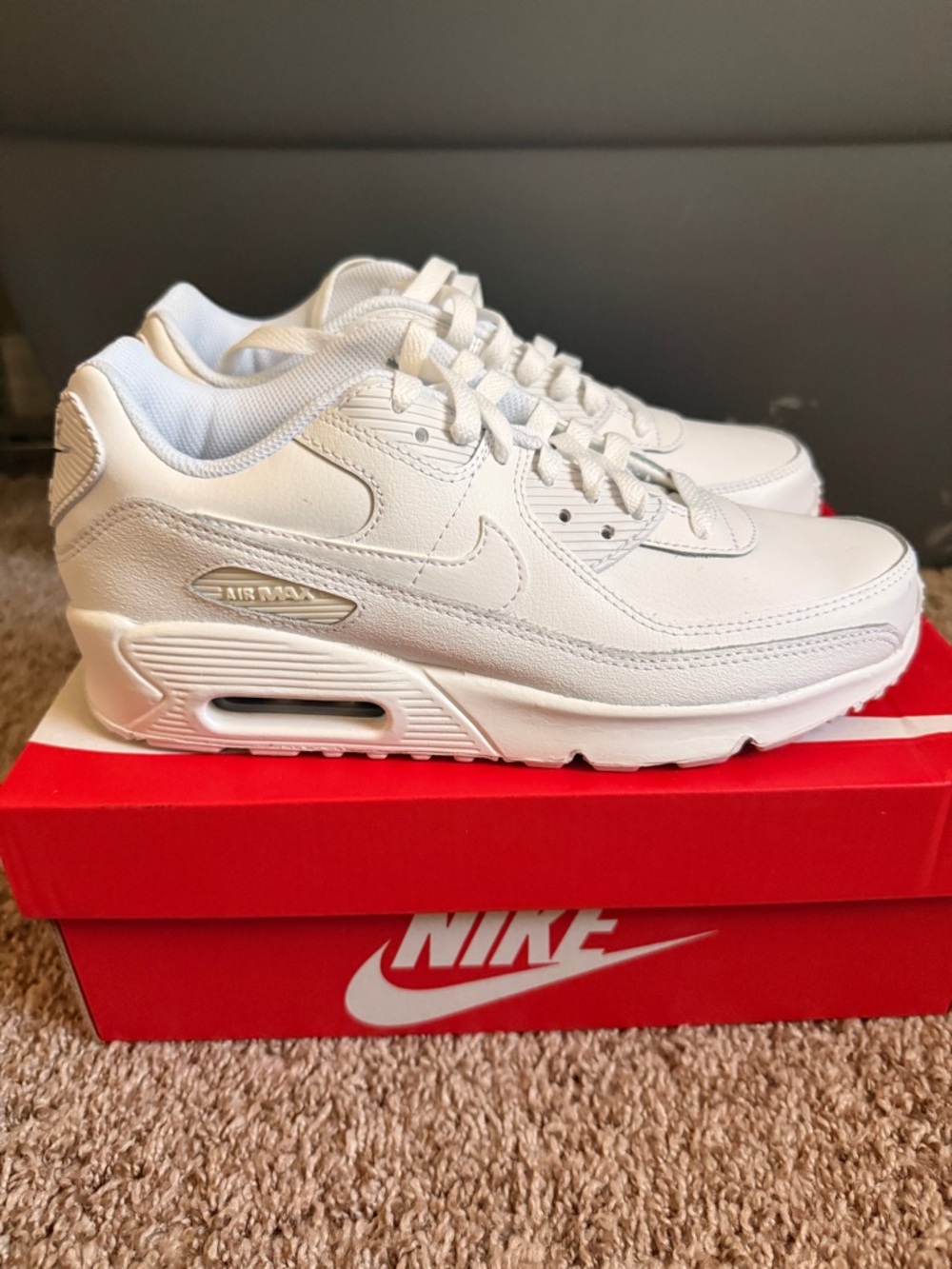 Nike White Leather Air Max Sneakers